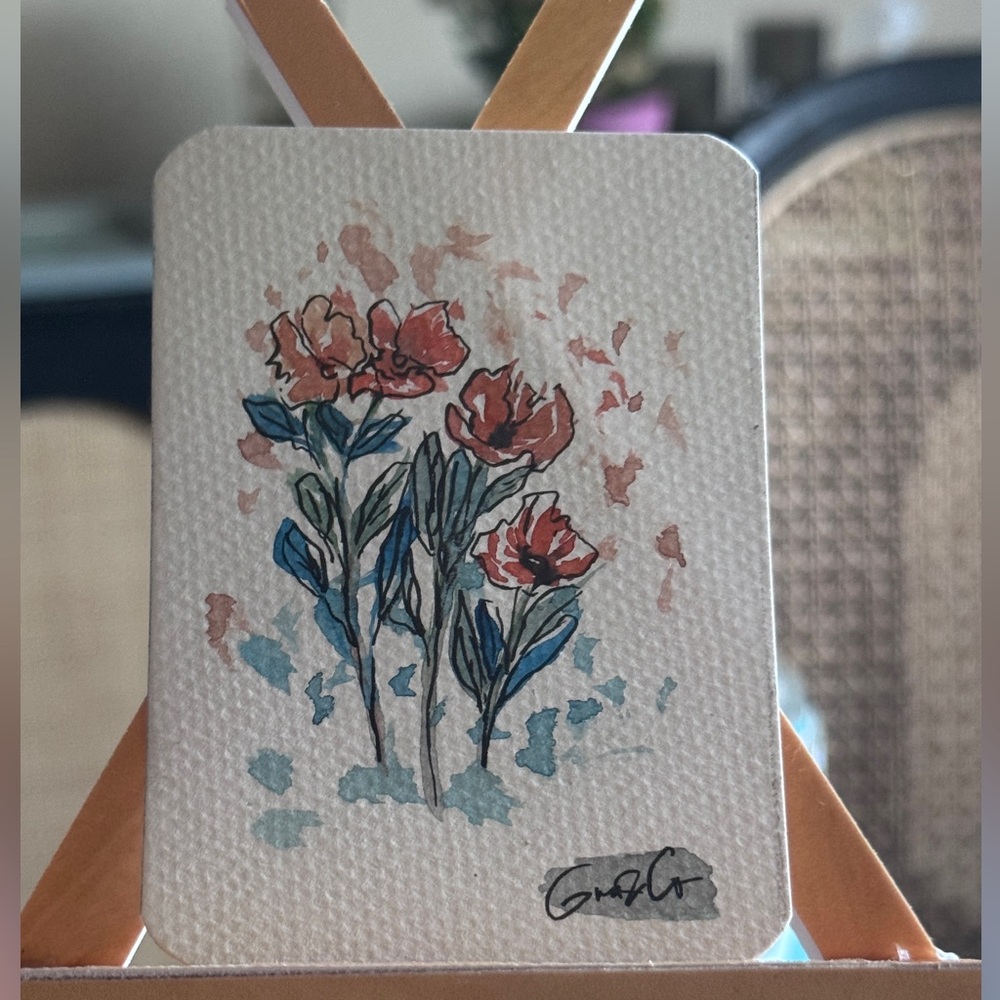 SOLD- ACEO Original Floral Watercolor illustration